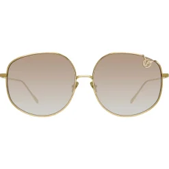 Linda Farrow - Marisa Oversized Sunglasses in Yellow Gold - LFL1056C1SUN - Linda Farrow Eyewear - Avvenice