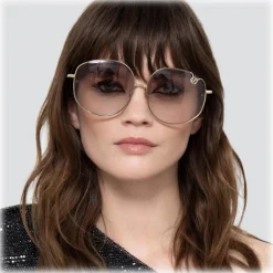 Linda Farrow - Marisa Oversized Sunglasses in Yellow Gold Green - LFL1056C2SUN - Linda Farrow Eyewear - Avvenice