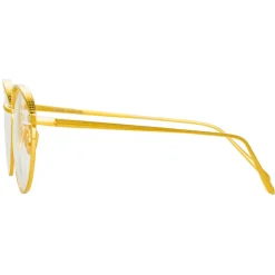 Linda Farrow - Marlon Oval Optical Glasses in Yellow Gold - LFL1076C5OPT - Linda Farrow Eyewear - Avvenice