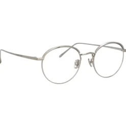 Linda Farrow - Marlon Oval Optical Glasses in White Gold - LFL1076C6OPT - Linda Farrow Eyewear - Avvenice