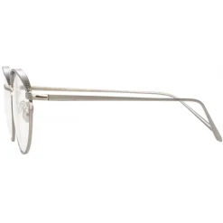 Linda Farrow - Marlon Oval Optical Glasses in White Gold - LFL1076C6OPT - Linda Farrow Eyewear - Avvenice