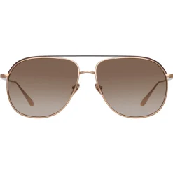 Linda Farrow - Matis Aviator Sunglasses in Rose Gold - LFL1279C3SUN - Linda Farrow Eyewear - Avvenice