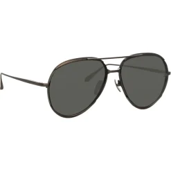 Linda Farrow - Matisse Aviator Sunglasses in Nickel (Men’s) - LFL1207C4SUN - Linda Farrow Eyewear - Avvenice