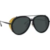 Linda Farrow - Maverick Aviator Sunglasses in Nickel (Men’s) - LFL1358C1SUN - Linda Farrow Eyewear - Avvenice