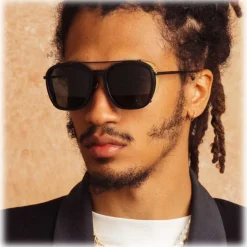 Linda Farrow - Maverick Aviator Sunglasses in Nickel (Men’s) - LFL1358C1SUN - Linda Farrow Eyewear - Avvenice