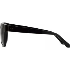 Linda Farrow - Max D-Frame Sunglasses in Black - LFL71C4SUN - Linda Farrow Eyewear - Avvenice