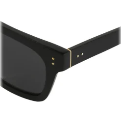 Linda Farrow - Max D-Frame Sunglasses in Black - LFL71C4SUN - Linda Farrow Eyewear - Avvenice