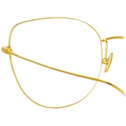 Linda Farrow - Maya Cat Eye Optical Glasses in Yellow Gold - LF38C1OPT - Linda Farrow Eyewear - Avvenice