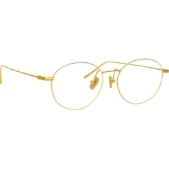 Linda Farrow - Mayne Oval Optical Glasses in Yellow Gold - LF33C1OPT - Linda Farrow Eyewear - Avvenice