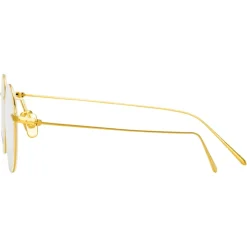 Linda Farrow - Mayne Oval Optical Glasses in Yellow Gold - LF33C1OPT - Linda Farrow Eyewear - Avvenice