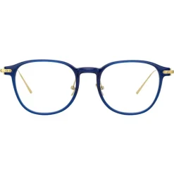 Linda Farrow - Meier D-Frame Optical Glasses in Blue - LF16C12OPT - Linda Farrow Eyewear - Avvenice