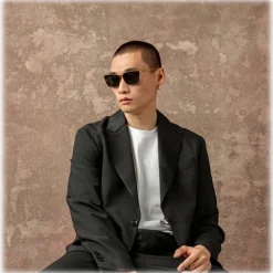 Linda Farrow - Men's Cassin D-Frame Sunglasses in Black - LFL1457C1SUN - Linda Farrow Eyewear - Avvenice