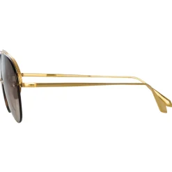 Linda Farrow - Men's Edano Aviator Sunglasses in Yellow Gold - LFL1444C1SUN - Linda Farrow Eyewear - Avvenice