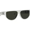 Linda Farrow - Men's Elodie Flat Top Sunglasses in White - LFL1302C4SUN - Linda Farrow Eyewear - Avvenice
