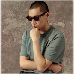 Linda Farrow - Men's Falck Rectangular Sunglasses in Tortoiseshell - LFL1448C2SUN - Linda Farrow Eyewear - Avvenice