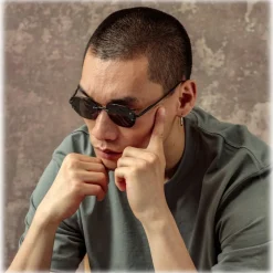 Linda Farrow - Men's Sandor Angular Sunglasses in Matt Nickel - LFL1497C1SUN - Linda Farrow Eyewear - Avvenice