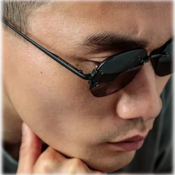 Linda Farrow - Men's Sandor Angular Sunglasses in Matt Nickel - LFL1497C1SUN - Linda Farrow Eyewear - Avvenice