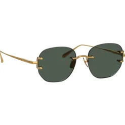 Linda Farrow - Men's Sandor Angular Sunglasses in Yellow Gold - LFL1497C2SUN - Linda Farrow Eyewear - Avvenice