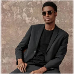 Linda Farrow - Men's Sandor Angular Sunglasses in Yellow Gold - LFL1497C2SUN - Linda Farrow Eyewear - Avvenice