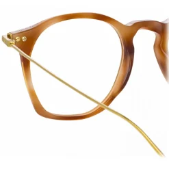 Linda Farrow - Mila A Square Optical Glasses in Horn - Linda Farrow Eyewear - Avvenice