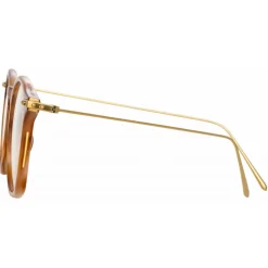 Linda Farrow - Mila Square Optical Glasses in Horn - Linda Farrow Eyewear - Avvenice