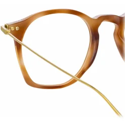 Linda Farrow - Mila Square Optical Glasses in Horn - Linda Farrow Eyewear - Avvenice
