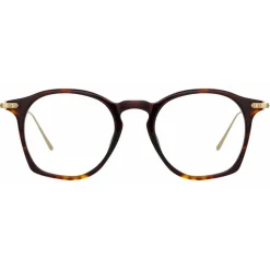 Linda Farrow - Mila Square Optical Glasses in Tortoiseshell - LF52C2OPT - Linda Farrow Eyewear - Avvenice