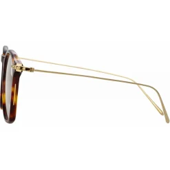 Linda Farrow - Mila Square Optical Glasses in Tortoiseshell - LF52C2OPT - Linda Farrow Eyewear - Avvenice