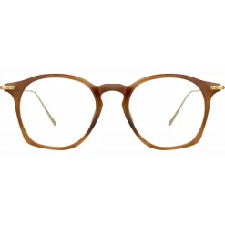 Linda Farrow - Mila Square Optical Glasses in Brown - LF52C4OPT - Linda Farrow Eyewear - Avvenice