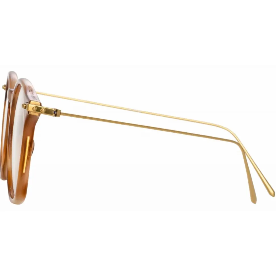 Linda Farrow - Mila Square Optical Glasses in Brown - LF52C4OPT - Linda Farrow Eyewear - Avvenice