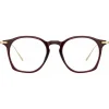 Linda Farrow - Mila Square Optical Glasses in Burgundy - LF52C5OPT - Linda Farrow Eyewear - Avvenice