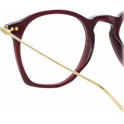 Linda Farrow - Mila Square Optical Glasses in Burgundy - LF52C5OPT - Linda Farrow Eyewear - Avvenice