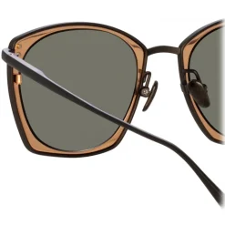 Linda Farrow - Milo Square Sunglasses in Nickel Rose Gold - LFL1338C7SUN - Linda Farrow Eyewear - Avvenice
