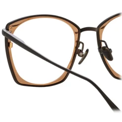Linda Farrow - Milo Square Optical Glasses in Nickel Rose Gold - LFL1338C6OPT - Linda Farrow Eyewear - Avvenice