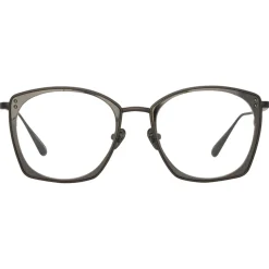 Linda Farrow - Milo Square Optical Frame in Matt Nickel - LFL1338C8OPT - Linda Farrow Eyewear - Avvenice