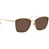 Linda Farrow - Milo Square Sunglasses in Light Gold - LFL1338C5SUN - Linda Farrow Eyewear - Avvenice