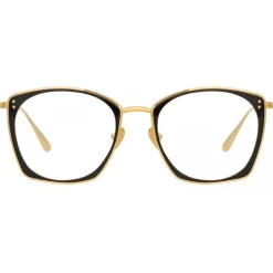 Linda Farrow - Milo Square Optical Glasses in Yellow Gold - LFL1338C1OPT - Linda Farrow Eyewear - Avvenice