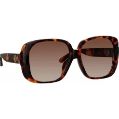 Linda Farrow - Mima Oversized Sunglasses in Tortoiseshell - LFL1401C2SUN - Linda Farrow Eyewear - Avvenice