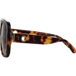 Linda Farrow - Mima Oversized Sunglasses in Tortoiseshell - LFL1401C2SUN - Linda Farrow Eyewear - Avvenice