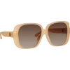 Linda Farrow - Mima Oversized Sunglasses in Peach - LFL1401C4SUN - Linda Farrow Eyewear - Avvenice