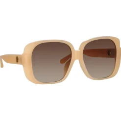 Linda Farrow - Mima Oversized Sunglasses in Peach - LFL1401C4SUN - Linda Farrow Eyewear - Avvenice