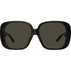 Linda Farrow - Mima Oversized Sunglasses in Black - LFL1401C1SUN - Linda Farrow Eyewear - Avvenice