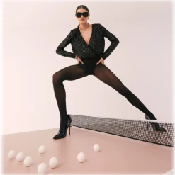 Linda Farrow - Mima Oversized Sunglasses in Black - LFL1401C1SUN - Linda Farrow Eyewear - Avvenice