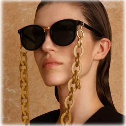 Linda Farrow - Morgan Oval Sunglasses in Black - LFL1366C1SUN - Linda Farrow Eyewear - Avvenice