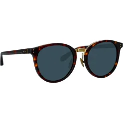 Linda Farrow - Morgan Oval Sunglasses in Tortoiseshell - LFL1366C2SUN - Linda Farrow Eyewear - Avvenice