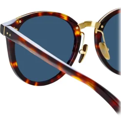 Linda Farrow - Morgan Oval Sunglasses in Tortoiseshell - LFL1366C2SUN - Linda Farrow Eyewear - Avvenice