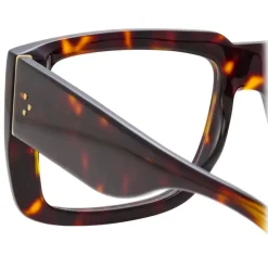 Linda Farrow - Morrison Rectangular Optical Glasses in Tortoiseshell - LFL1027C6OPT - Linda Farrow Eyewear - Avvenice