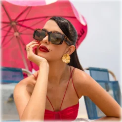 Linda Farrow - Morrison Rectangular Sunglasses in Tortoiseshell Green - LFL1027C8SUN - Linda Farrow Eyewear - Avvenice