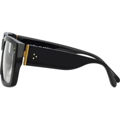 Linda Farrow - Morrison Rectangular Optical Glasses in Black - LFL1027C5OPT - Linda Farrow Eyewear - Avvenice