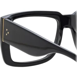 Linda Farrow - Morrison Rectangular Optical Glasses in Black - LFL1027C5OPT - Linda Farrow Eyewear - Avvenice